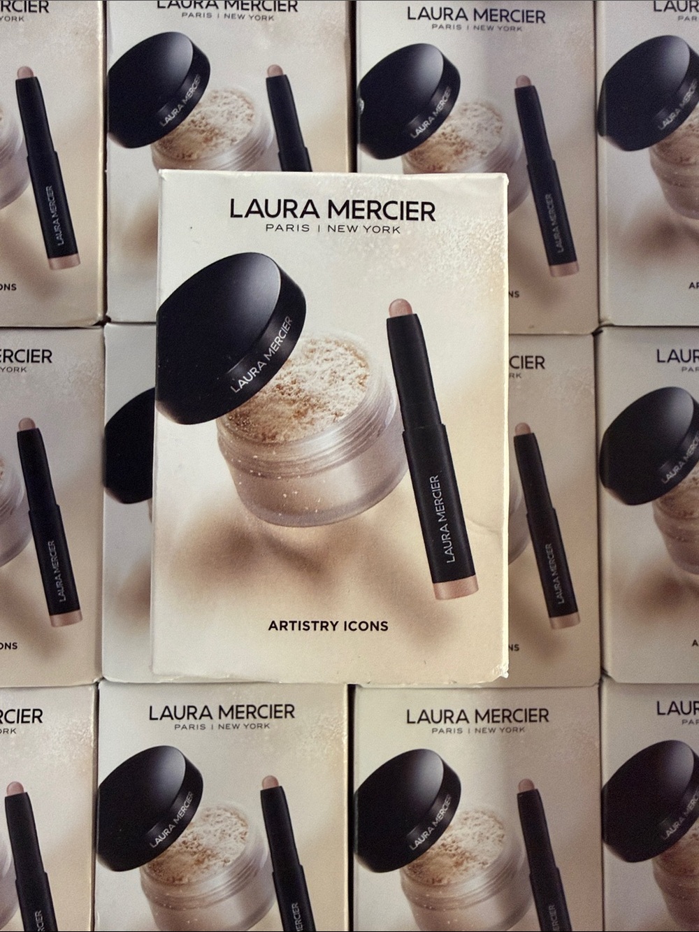 laura mercier Loose Setting Powder & Highlight Stick Duo in Beige and Black